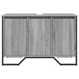 Bathroom Sink Cabinet Grey Sonoma 91x35x60 cm Engineered Wood 848662