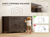 Kitchen Cupboard, Sideboard with 4 Doors, 2 Drawers and 2 Adjustable Shelves for Dining Room, Dark T3398P555183
