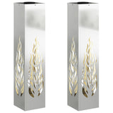 Solar LED Pathway Light 2 pcs Silver Galvanized Steel 879805