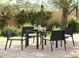 Garden Dining Set 5 pcs Black Powder-Coated Steel 3379248
