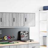 ZNTS Garage Wall Cabinets 2 pcs Grey Sonoma Engineered Wood 860636