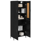 Highboard 2 pcs Black Oak Engineered Wood 3416109