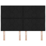 ZNTS LED Headboard Diamond Blocks Design Black 144 cm Fabric 3338516
