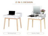 Dressing Table with Flip-up Mirror, Makeup Desk with 2 Drawers, Vanity Table Writing Desk for T3398P342390