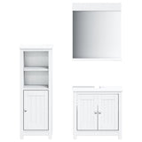 3 Piece Bathroom Furniture Set BERG White Solid Wood Pine 3206496
