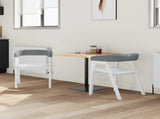 Dining Chairs 2 pcs White 54 x 57 x 73 cm Solid Rubber Wood 42020426