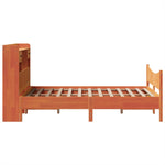 ZNTS Bed Frame without Mattress Wax Brown 120x200 cm Solid Wood Pine 3323382