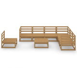 8 Piece Garden Lounge Set Honey Brown Solid Pinewood 3075772