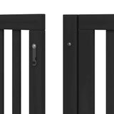 Dog Gate with Door Foldable 12 Panels Black 960 cm Poplar Wood 3155684