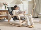 Comfortable Relax Rocking Chair, Upholstered Lounge Chair Recliner with High Back and Headrest for T3398P424865