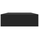 Floating Wall Shelf with Drawer Black 48x25x8 cm 288205