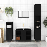 Bathroom Cabinet Black 30x30x100 cm Engineered Wood 831549