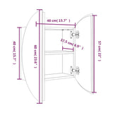 Bathroom Cabinet with Round Mirror&LED Black 40x40x17.5 cm 345580