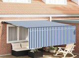 Manual Awning 3.5 x 2.5 m Blue and White Stripe 100% Polyester 3330201