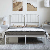 Metal Bed Frame without Mattress with Headboard White 135x190cm 373935
