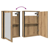 Bathroom Mirror Cabinet Artisan Oak 42x12x60 cm Engineered Wood 862230