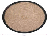 Jute Placemets 12 pcs Natural and Black 30 cm 100% Tossa Jute 42012316