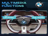 BMW i4 Licensed 12V Kids Electric Ride-On Car, White, Red and Light Blue T3398P348393