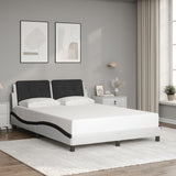Bed Frame without Mattress "Zadar" White and Black 120x200 cm Faux Leather 3208176