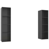 Wall-mounted TV Cabinets 2 pcs High Gloss Grey Engineered Wood 3079870
