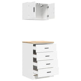 Garage Cabinets 2 pcs White Engineered Wood 3328332