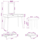 Dressing Table Set FAUSKE 3 pcs White 100 x 50 x 143 cm 3438589
