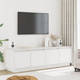 TV Cabinet White 156x37x45 cm Solid Wood Pine 814395