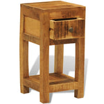 ZNTS Nightstand with 1 Drawer Solid Mango Wood 241090