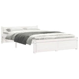 Bed Frame without Mattress White Solid Wood 120x200 cm 815040