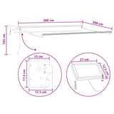 Manual Retractable Awning with LEDs Light Grey and White 3425628