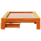Bed Frame without Mattress Wax Brown 90x190 cm Single Solid Wood Pine 3309022