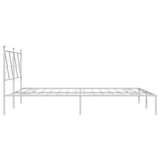 Metal Bed Frame without Mattress with Headboard White 150x200cm 376553