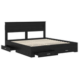 Bed Frame with Headboard Black Oak 180 x 200 cm Engineered Wood 3409959