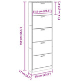 241241 Oak Look Wooden Shoe Cabinet with 5 Compartments