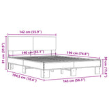 Bed Frame without Mattress Brown Oak 140x190 cm 3280216