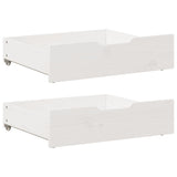 Under-Bed Drawers 2 pcs White 75x55x17 cm Solid Wood Pine 850933