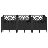 Garden Planter with Pegs Black 123.5x43.5x43.5 cm PP 368017