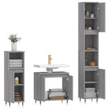ZNTS 3 Piece Bathroom Cabinet Set Grey Sonoma Engineered Wood 3187787