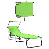 Folding Sun Lounger Folding Green 190 x 57 x 81 cm Oxford 42003132