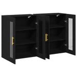 Wall Mounted Cabinet 2 pcs Black oak 69.5 x 34 x 90 cm 3334307