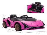 Lamborghini Sian Licensed 12V Kids Electric Ride On Car 2 Motors Toy Car with Remote Control Music T3398P348293