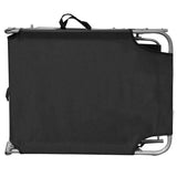 47770 Folding Sun Lounger with Canopy Black Aluminium