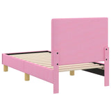 Toddler Bed Frame with Headboard Pink 70 x 140 cm Fabric 42010982