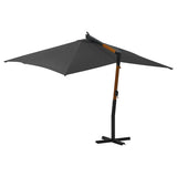 Cantilever Garden Parasol with Wooden Pole 400x300 cm Anthracite 318430