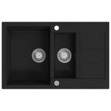 Granite Kitchen Sink Double Basin Black 142950