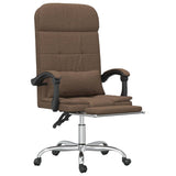 Massage Reclining Office Chair Brown Fabric 349704