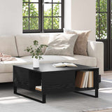 Coffee Table Black Oak 80 x 80 x 36.5 cm Engineered Wood 881671
