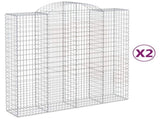 Arched Gabion Baskets 2 pcs 200x50x200/220 cm Galvanised Iron 3146425