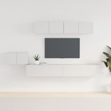 5 Piece TV Cabinet Set White Engineered Wood 3114430