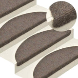 Stair Mats Self-adhesive 20 pcs 65x21x4 cm Beige Half Round Large 3365652